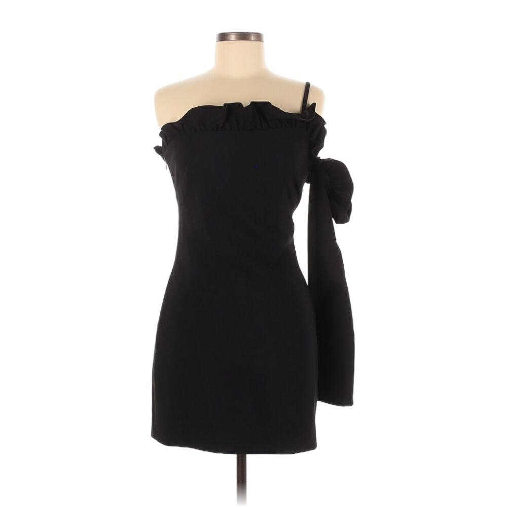 Likely Black One Sleeve Ruffle Neckline Mini Dress Party Cocktail Women's Size 6